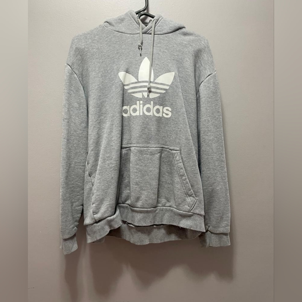 Men's Addidas grey long sleeve hoodie size M